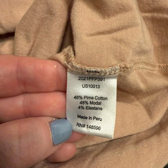 Universal Standard Tee Rex Short Sleeve Shirt Allspice Beige Pima Cotton XS 6-8 - Picture 4 of 4